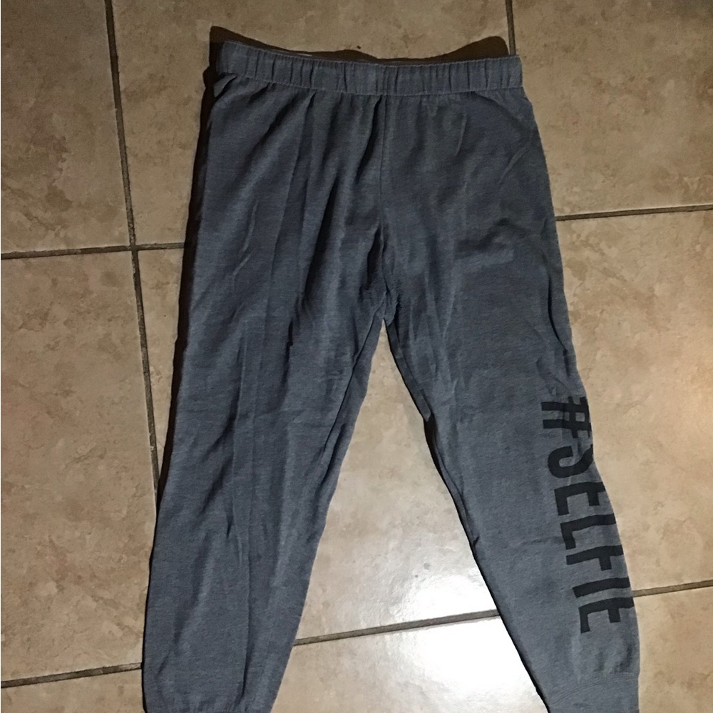 Gray Joggers with Black Hashtag Print